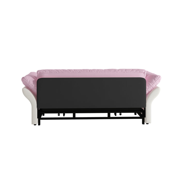 Queen Pull Out, 3 In 1 Convertible Sleeper Tufted Sofa & 2 Soft Pillows