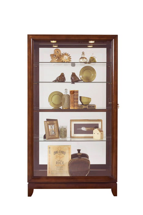 PFC Curios - Sliding Door 5 Shelf Curio Cabinet - Chocolate Cherry