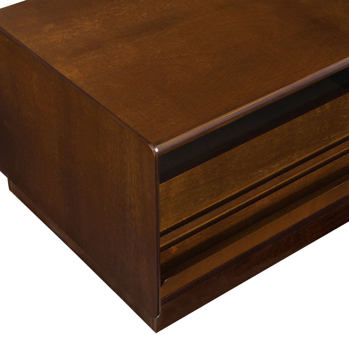 Modern Rectangle Coffee Table With 4 Drawers And 2 Display Shelves