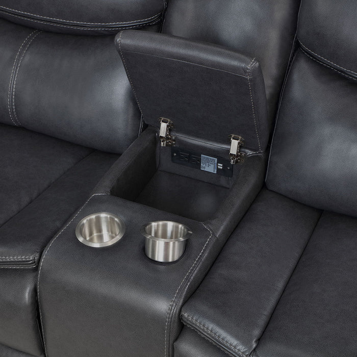 Salerno - Upholstered Power Reclining Sectional Sofa - Dark Gray