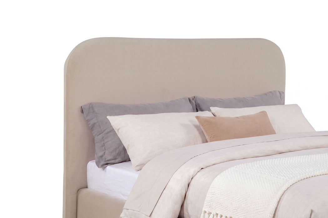 Anders Upholstered Full Storage Lift Platform Bed Beige