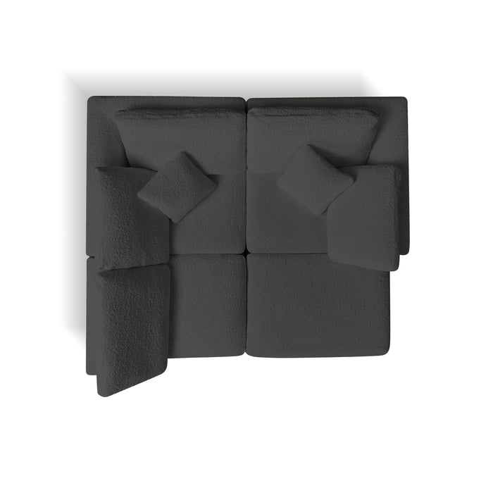 Cloud Sectional Couch, Convertible With Ottoman, 3 Seater Modular Design