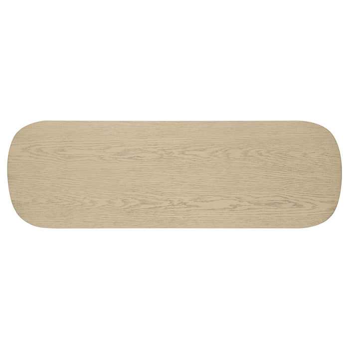 Kailani Coastal Sofa Console Table with Shelf Beige Oak