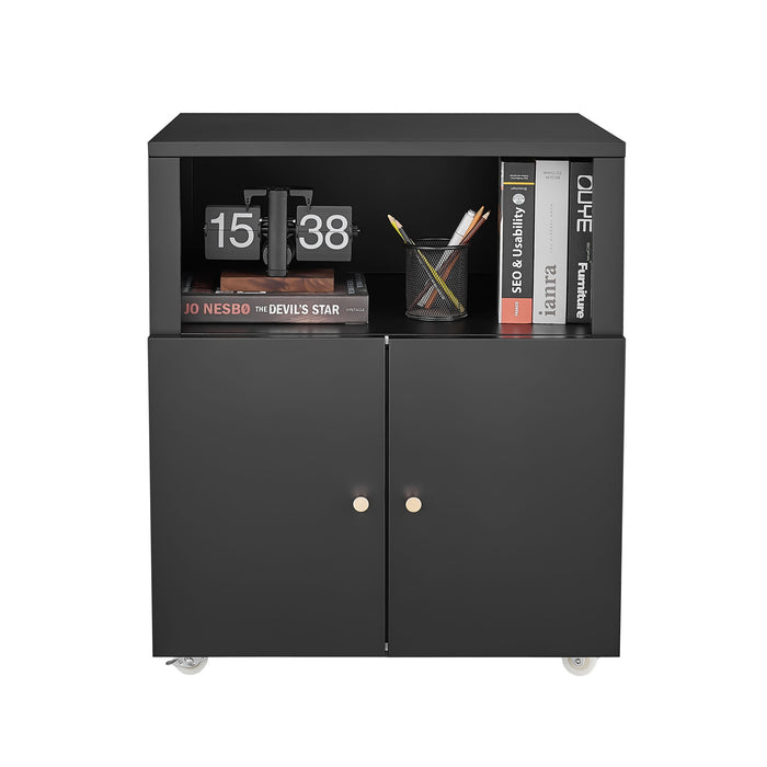 Home Office Printer Stand With Wheels And File Cabinet