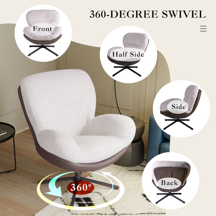 360° Swivel Office Chair, No Wheels