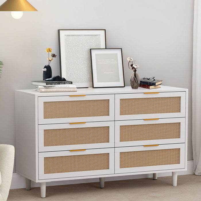 6 Drawer Storage Modern Cabinet For Bedroom