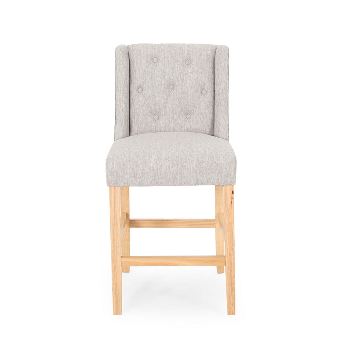 Vienna - Contemporary Fabric Tufted & Wingback Counter Stools (Set of 2)