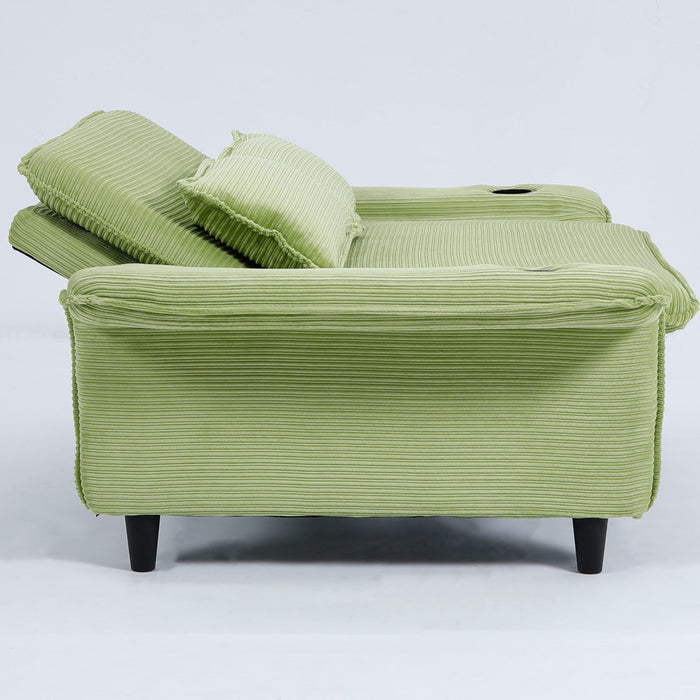 Modern Fabric Multi-Functional Sofa Bed With Adjustable Armrests And Backrests
