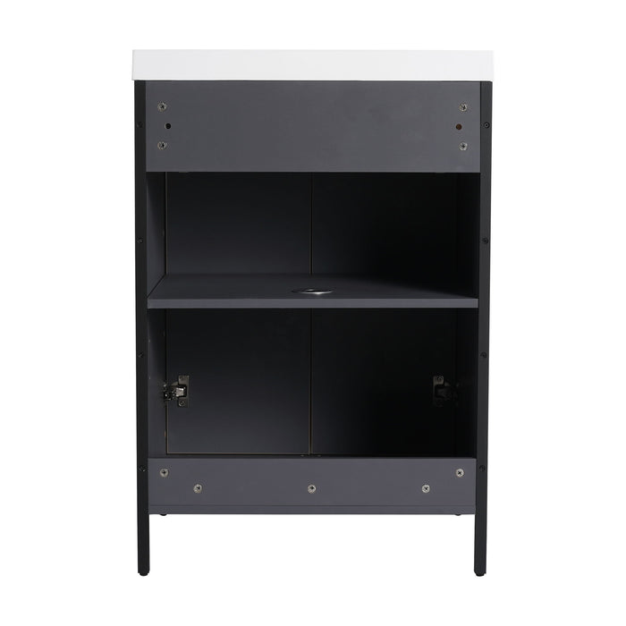 Contemporary Freestanding Bathroom Vanity With Adjustable Shelves