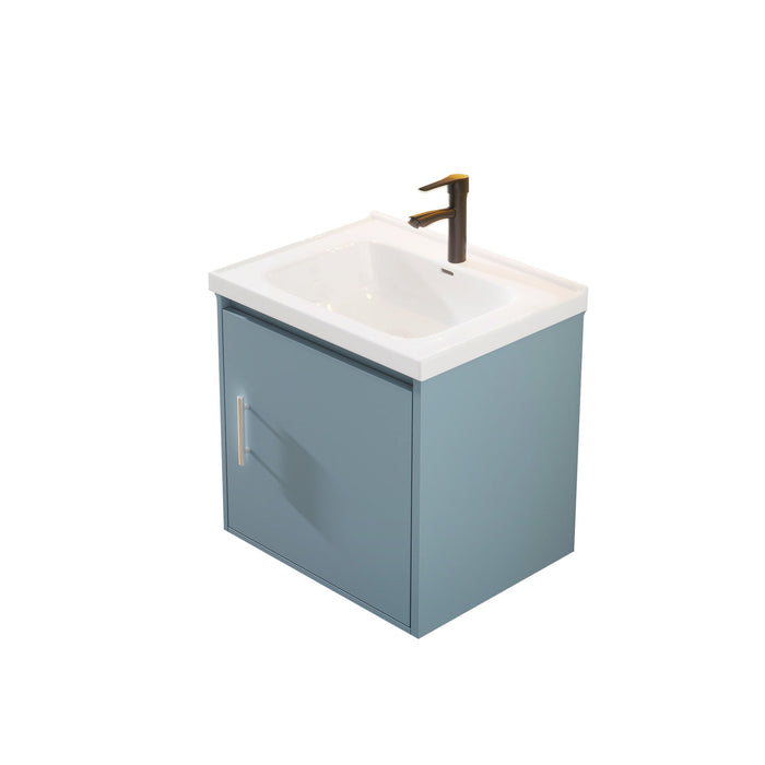 Floating Bathroom Vanity Combo, Wall Mounted Cabinet With Sink & Soft Close Doors For Small Bathrooms