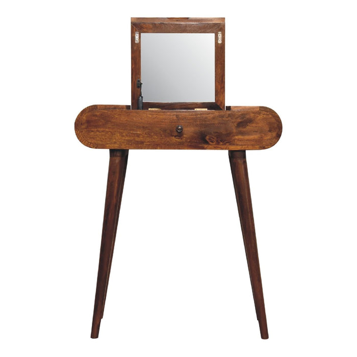Mini Round Fold Vanity - Chestnut