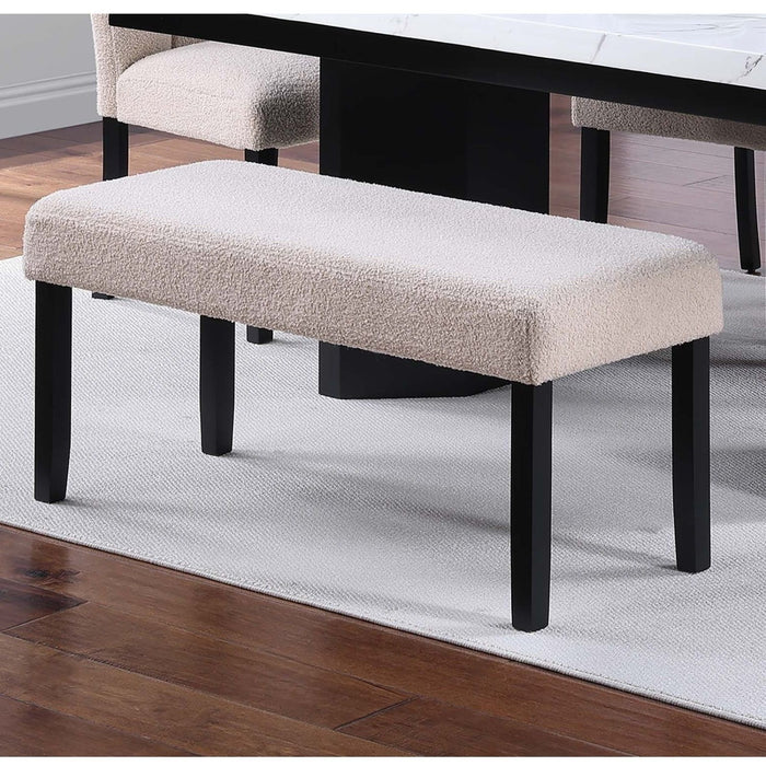 2 Tone Dining Table Set With Upholstered Side Chairs