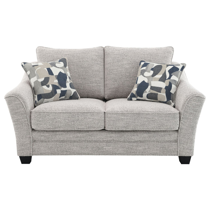 Lido - Upholstered Loveseat With Tapering Block Legs - Light Gray