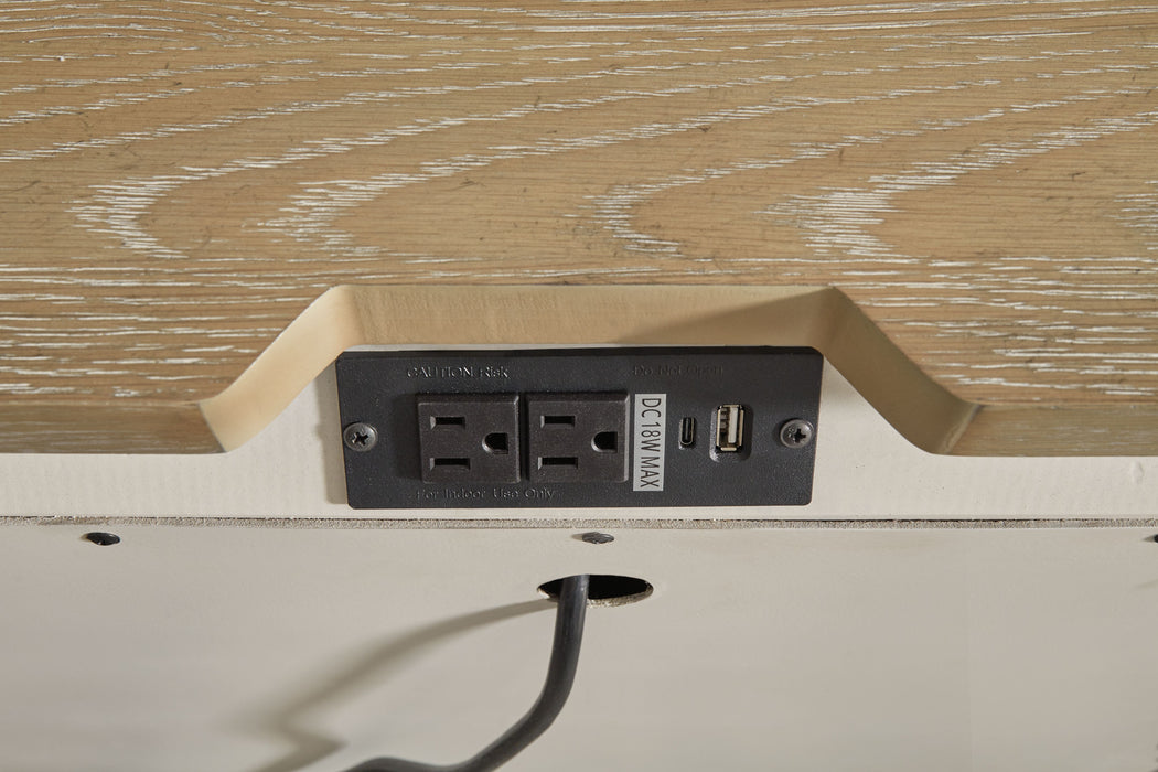 Shaybrock - Two Drawer Night Stand - Antique White / Brown