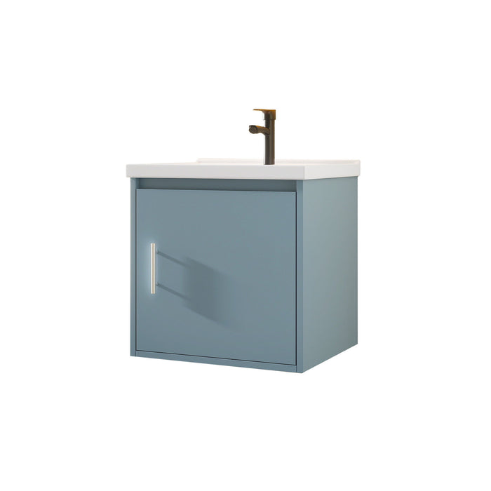 Floating Bathroom Vanity Combo, Wall Mounted Cabinet With Sink & Soft Close Doors For Small Bathrooms