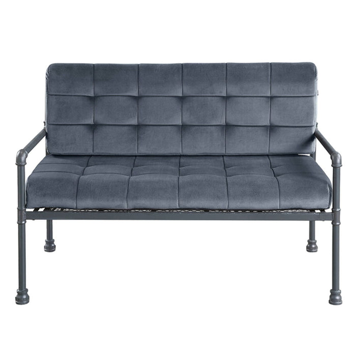 Brantley - Loveseat - Gray Velvet & Sandy Gray