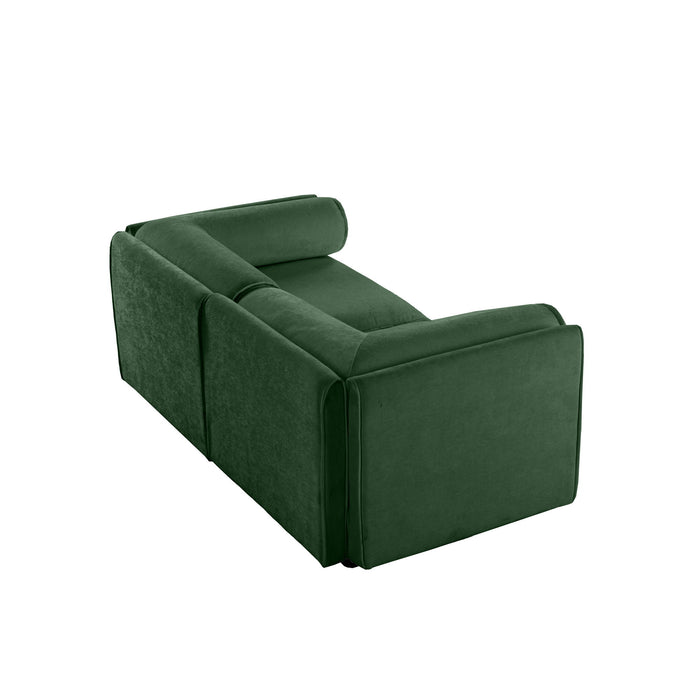 Stylish Chenille Sofa With Storage Seat And Cylindrical Backrest