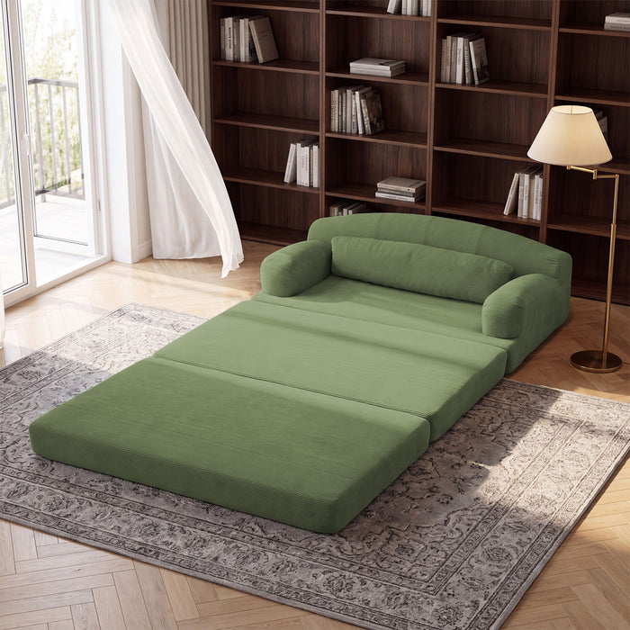 2 Seater Sofa Bed, Compact Foldable Floor Couch