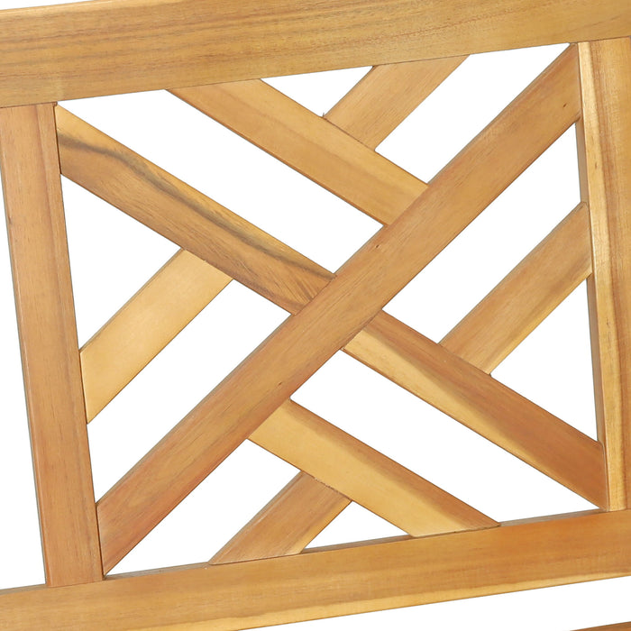 Alejandro - Acacia Wood Porch Swing With Slat Panel Seating