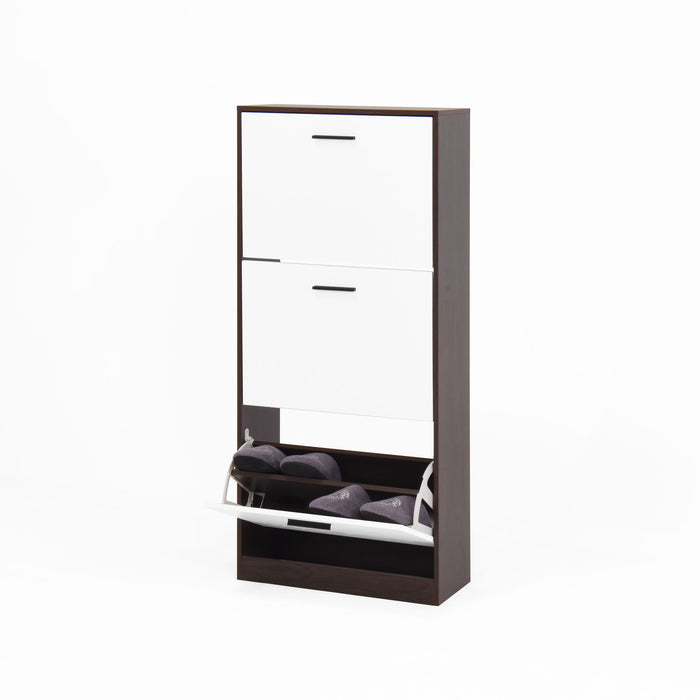 Modern Freestanding Shoe Storage Cabinet With 3 Flip Drawers