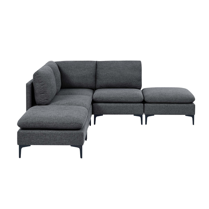Upholstered Modular Sectional With Tall Legs, Medium Firm Seat