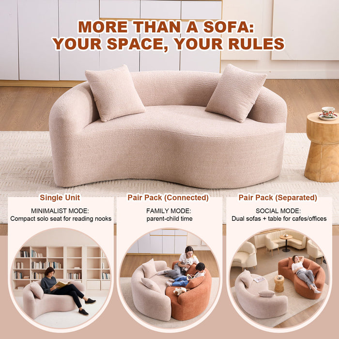 Tai Chi - Curved Dual Depth Loveseat