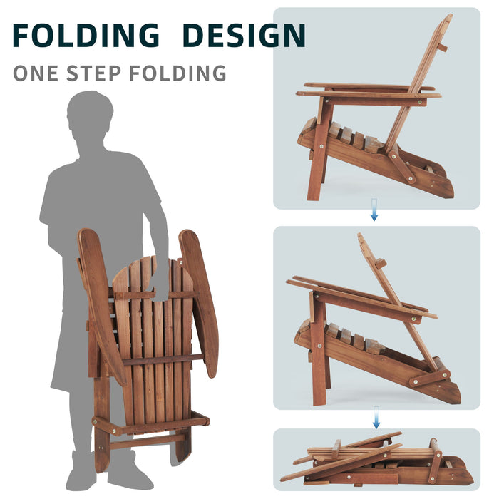 Lounge Patio Chair For Garden Outdoor Wooden Folding Adirondack Chair (Set of 2) Solid Cedar Wood Lounge Patio Chair For Garden