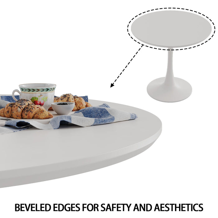 Mid-Century Round Dining Table With Pedestal Base For 2 - 4 People