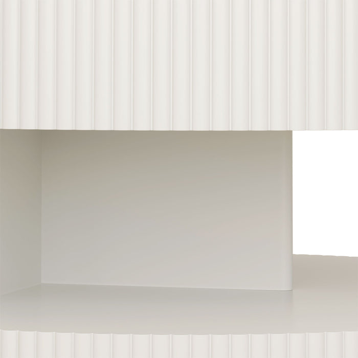 Round Coffee Table With Storage, Vertical Stripe Design