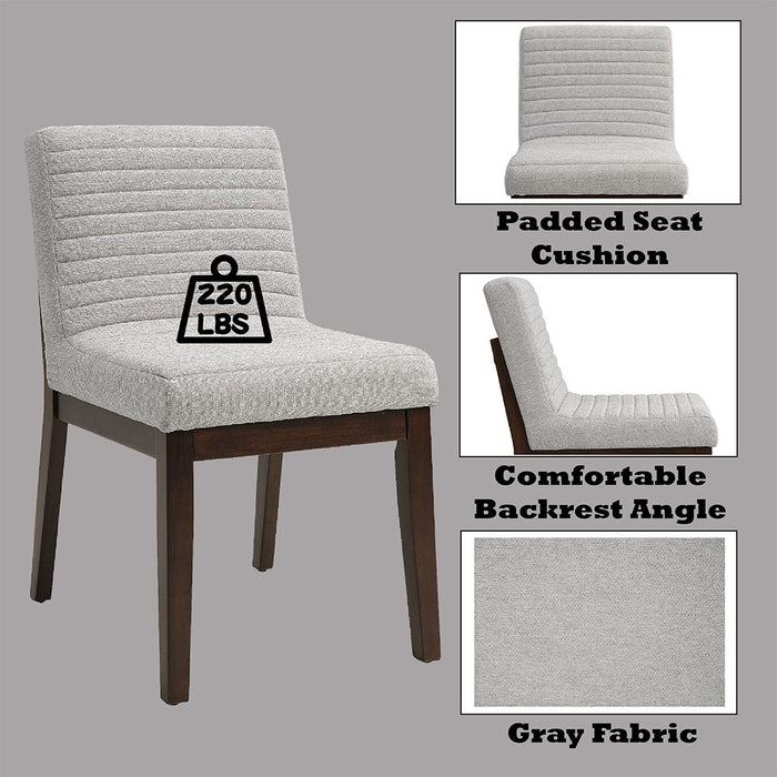 Edwyn - Side Chair Set of 2) - Gray Fabric & Brown