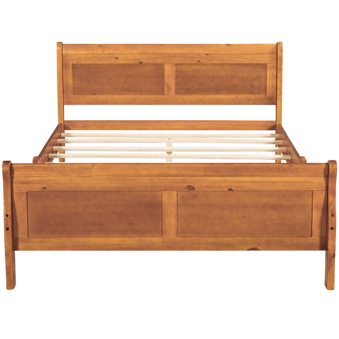 Platform Bed Frame Mattress Foundation Sleigh Bed With Headboard / Footboard / Wood Slat Suppor