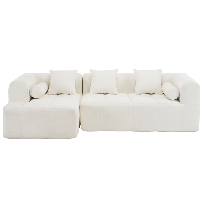 Sectional Free Combined Sofa With 2 Side Pockets