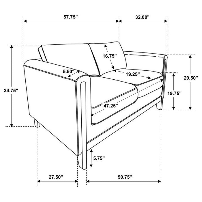 Islington - Upholstered Panel Arm Sofa Set