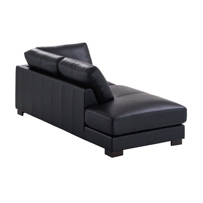 Geralyn - Sectional Sofa With 2 Pillows - Black Leather