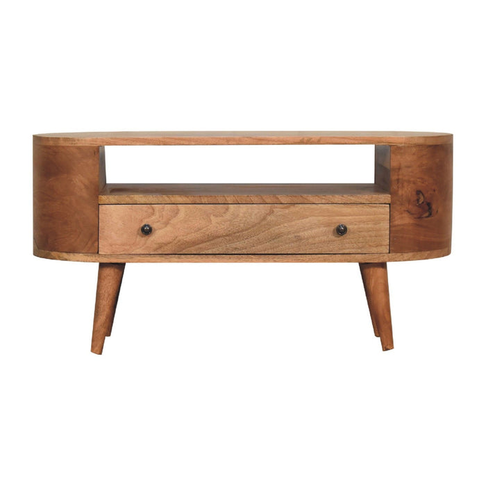 Mini Rounded Entertainment Unit - Oak