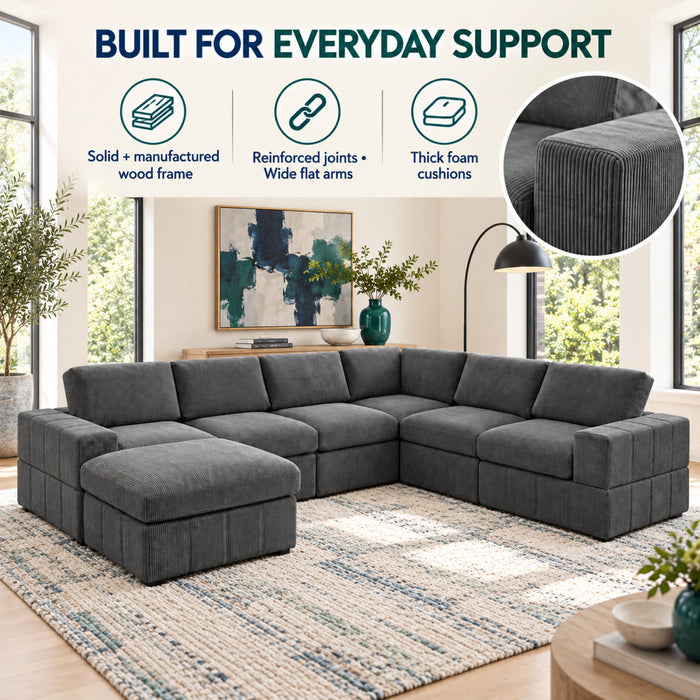 Modular Sectional Sofa, Reversible Set