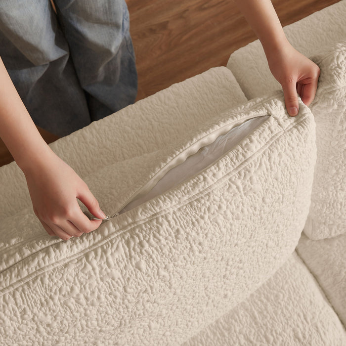 Cloud Sectional Couch, Convertible With Ottoman, 3 Seater Modular Design