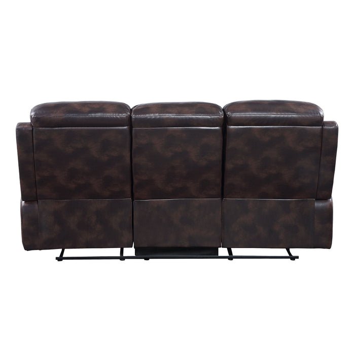 Perfiel - Motion Sofa - Two Tone Dark Brown Top Grain Leather