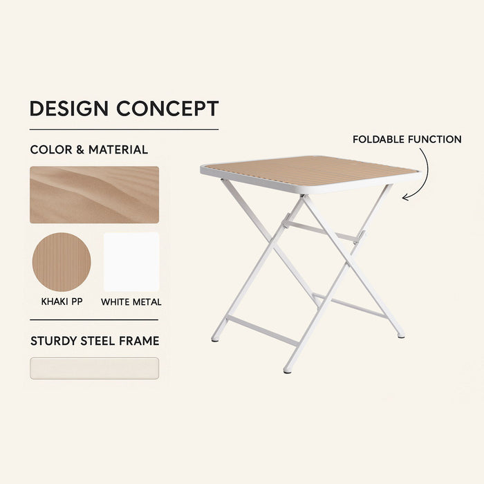 4 Piece Set Of Modern Designed Single Chairs With Folding Square Table