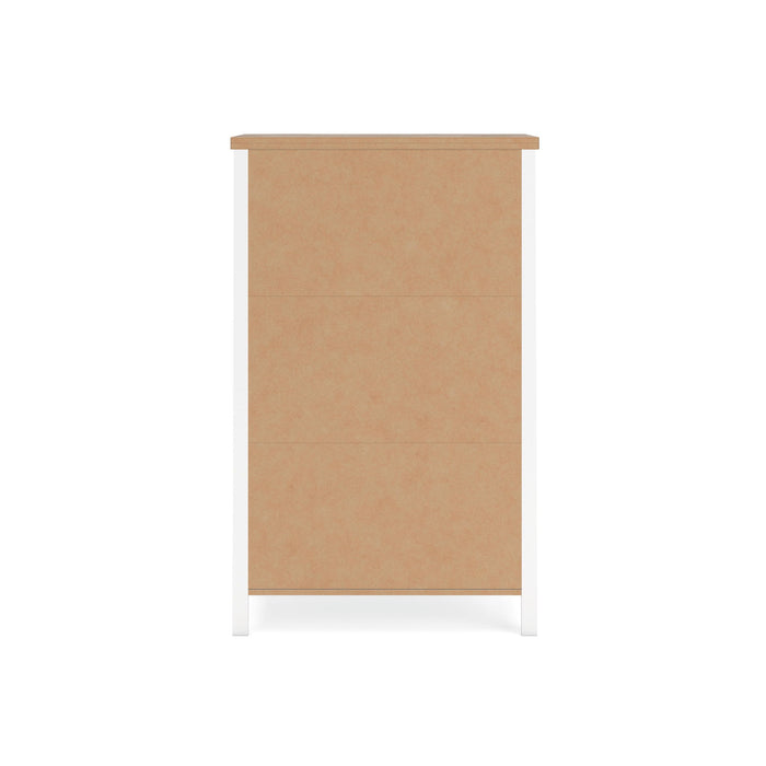 Kerisden - Five Drawer Chest - White / Brown