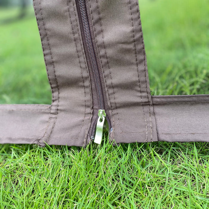 Patio Gazebo Tent With Ventilated Double Roof And Mosquito Net