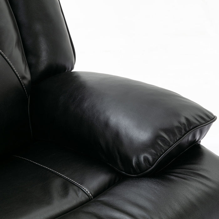 3 Seater Home Theater Recliner Manual Recliner Chair With A LED Light Strip Two Built-In Cup Holders For Living Room