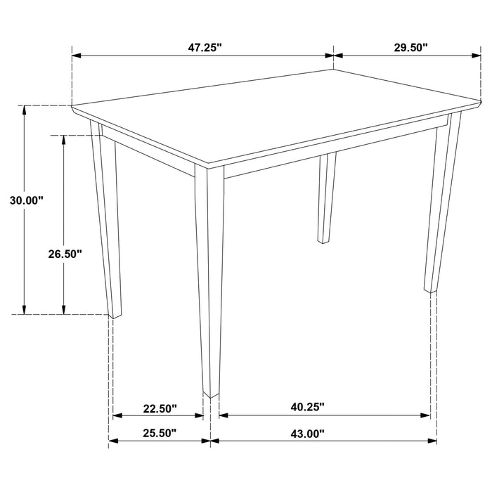 Stan - 5 Piece Dining Set With Rectangular Table And Slat Back Chairs - Cappuccino