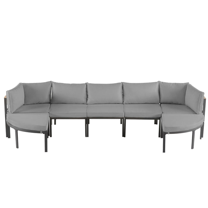 Outdoor Sectional Sofa Set Patio Seating Group With Cushions