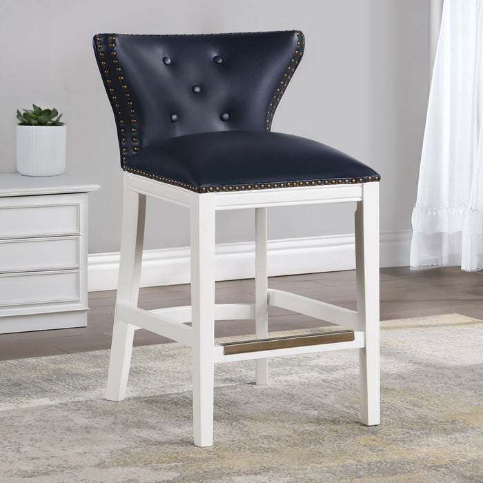 Macon - Counter Stool With Accents - Dark Blue