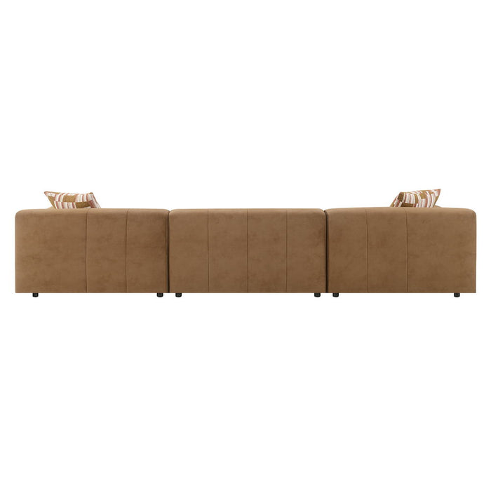 Zoey - Modular - RF Arm Chair With Pillow - Chocolate Suede