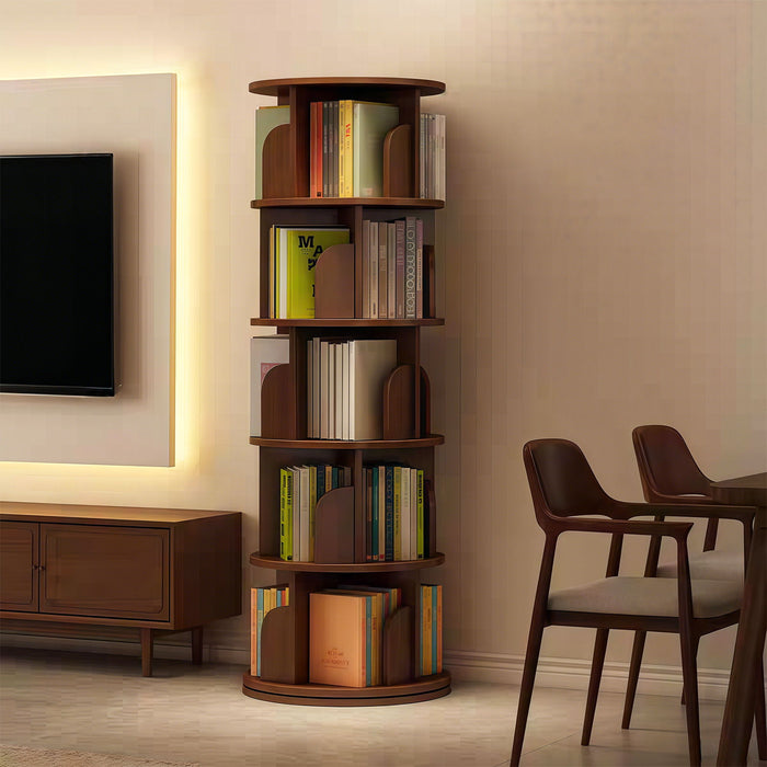 5 Tier Rotating Bookshelf, Spinning Design