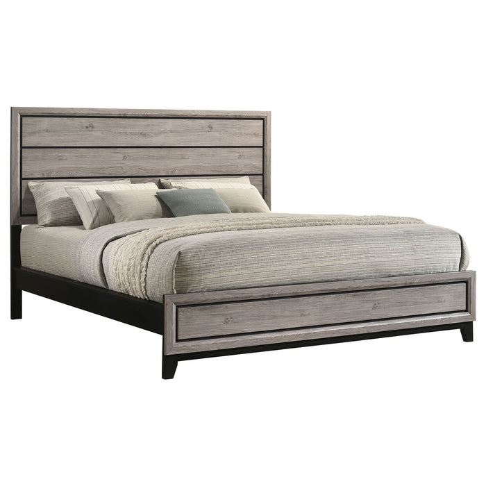 Valen Wood California King Panel Bed Light Taupe