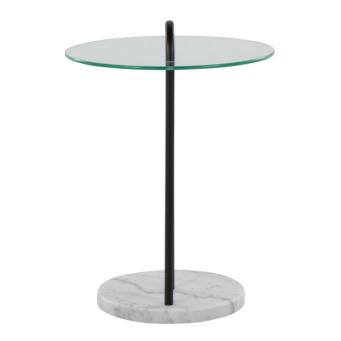 Claire - Contemporary / Glam Side Table - Black / Clear