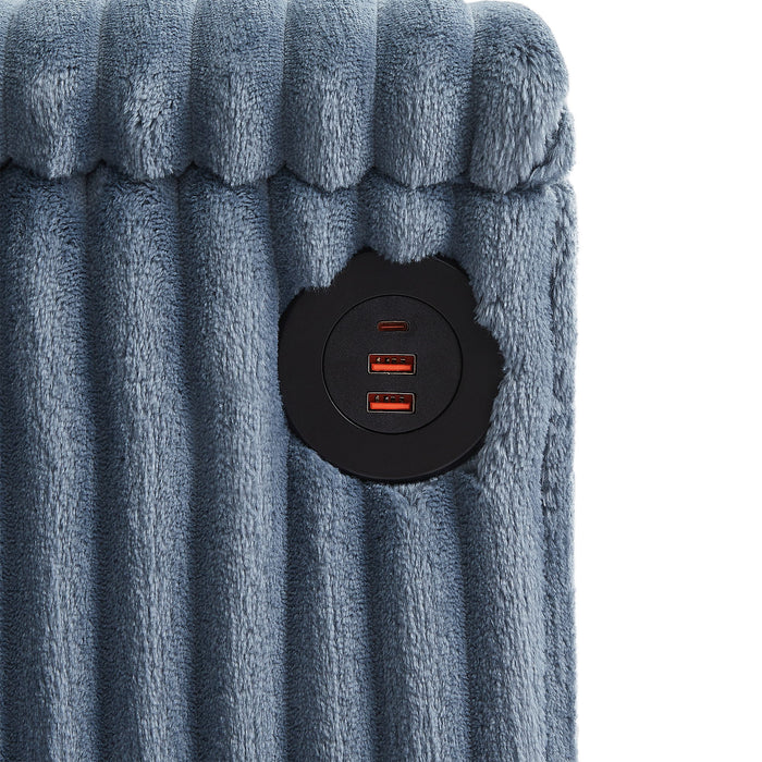 Modern 4 Seater Corduroy Sofa Couch With USB Ports And Hidden Storage